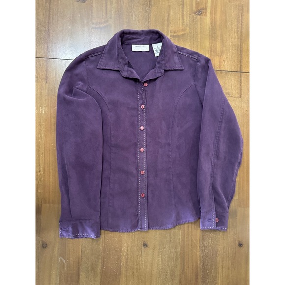 Lemon Grass Jackets & Blazers - VINTAGE 90's PURPLE FAUX SUEDE TOP